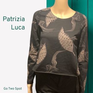 Black and brown tan shirt with buttons and pockets made by Patrizia Luca